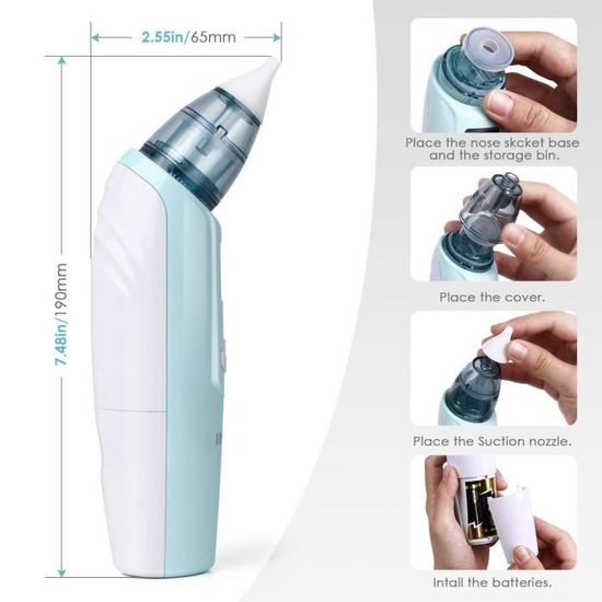 Aspirateur Nasal électrique Pour Bébé - Rechargeable USB-C, 3 Niveaux D'aspiration, Avec Musique Et Lumière