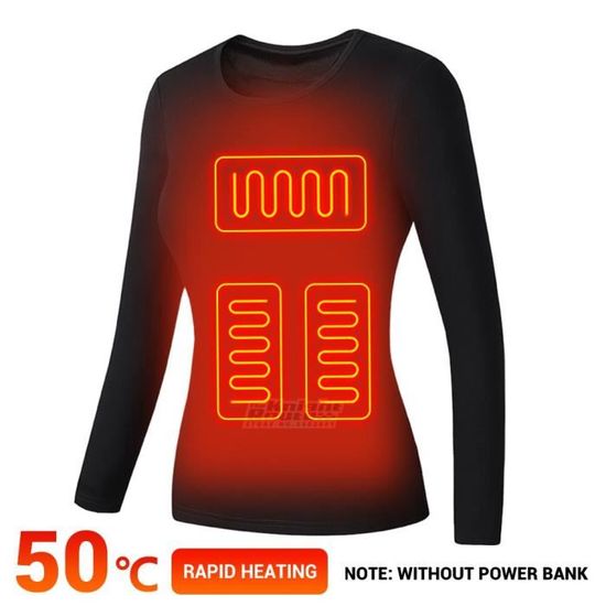 Sous-vêtements Chauffants Homme 28 Zones USB - Thermolactyl, 3 Températures, Pour Moto, Camping, Chasse - 7