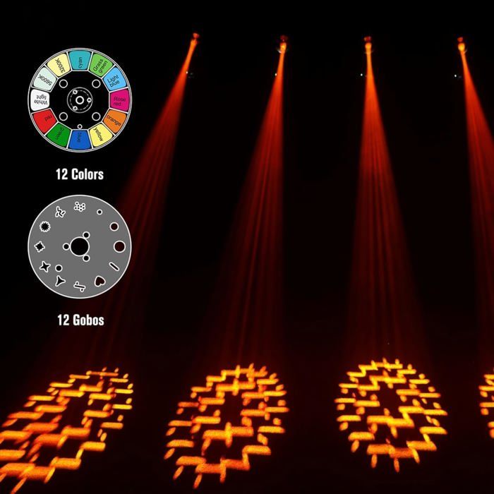 BETOPPER Projecteur LED Scène RGBW DMX 200W - Lyre LED CRI 90 5562 Lumens Avec Déflecteur Pour DJ, Fêtes, Bars, Mariages Et Festivals