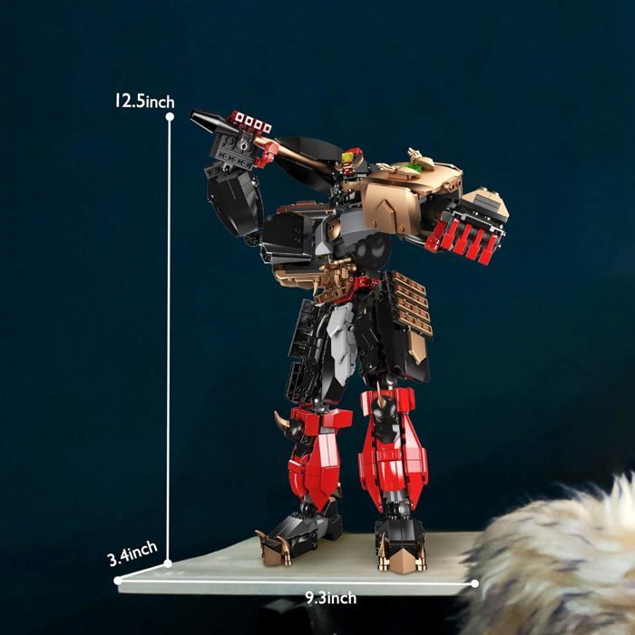 JMBricklayer Mecha Robot 70125 - Set Costruzioni Guerriero Guan Yu, 744 Pezzi, Modellino Da Collezione Per Adulti E Bambini 8-14+ Anni