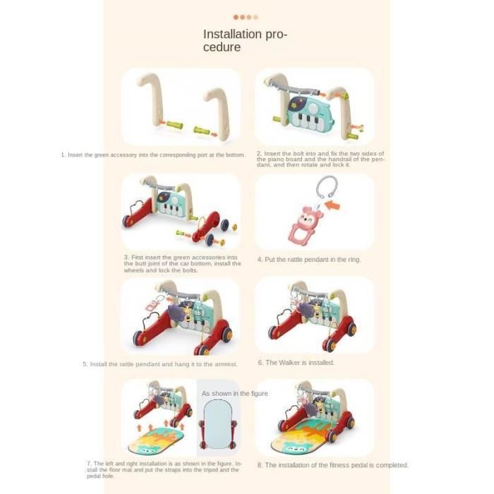 Trotteur En 1Gym Tapis De Jeu, Assis Et Debout Learning Walker