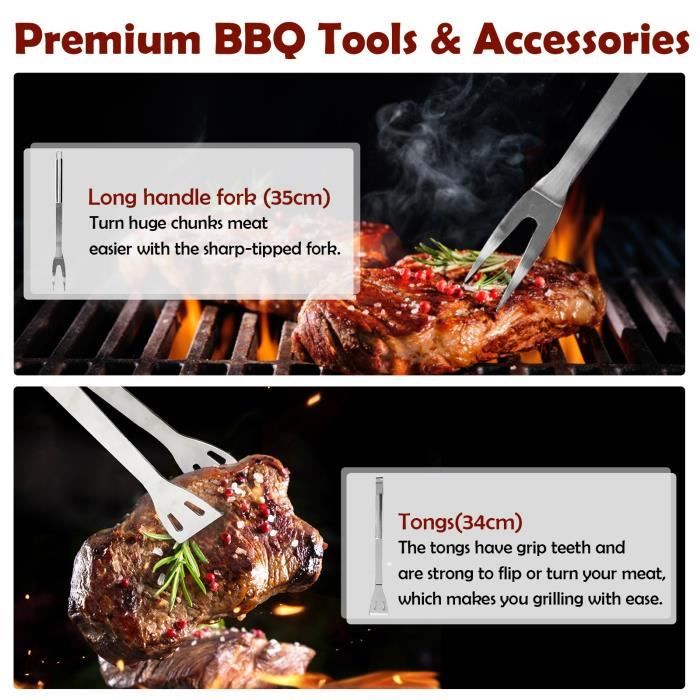 AYAOQIANG Coffret Kit Barbecue, Ustensiles pour Barbecue 33 Pièces
