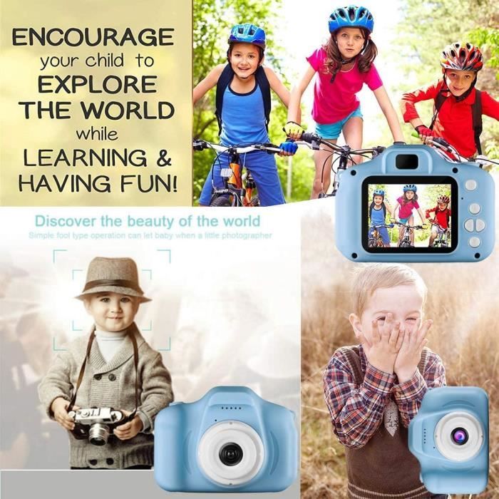 Appareil Photo pour Enfants, Mini Caméra Enfant Numérique Rechargeable  Photo/Vidéo pour Filles Garçons- Bleu - Cdiscount Jeux - Jouets