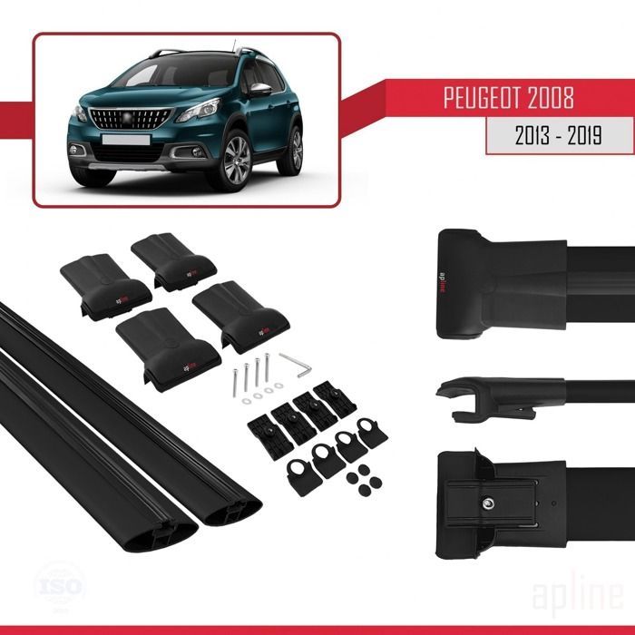 Barres de Toit pour Peugeot 2008 SUV 2013-2019 verrouillable 120 cm 90kg