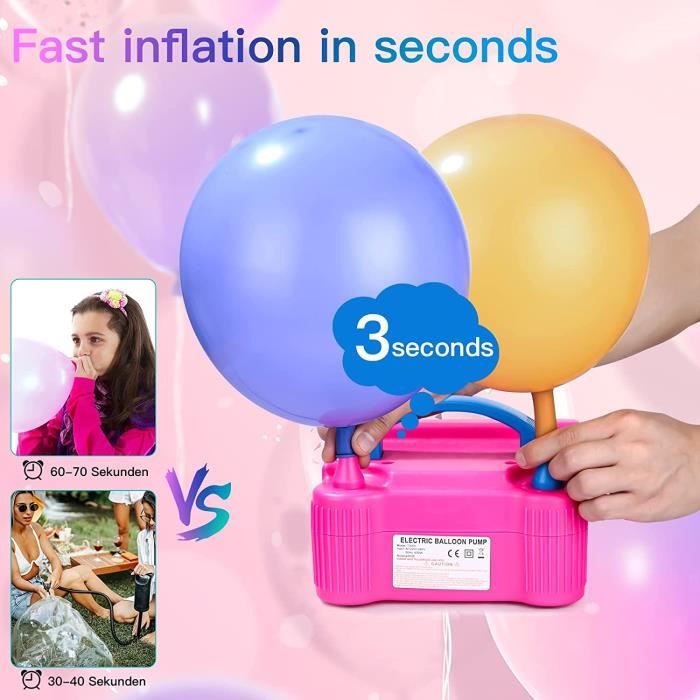 Pompe à Ballon Électrique 600W – Double Buse, Automatique/Semi-auto, Portative – Anniversaire, Mariage, Fête