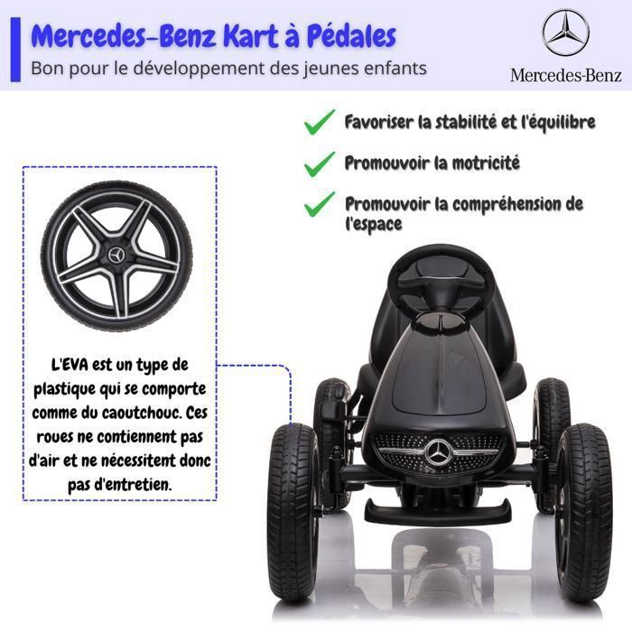 Gokart Mercedes pour enfants 3-7 ans - Blanc