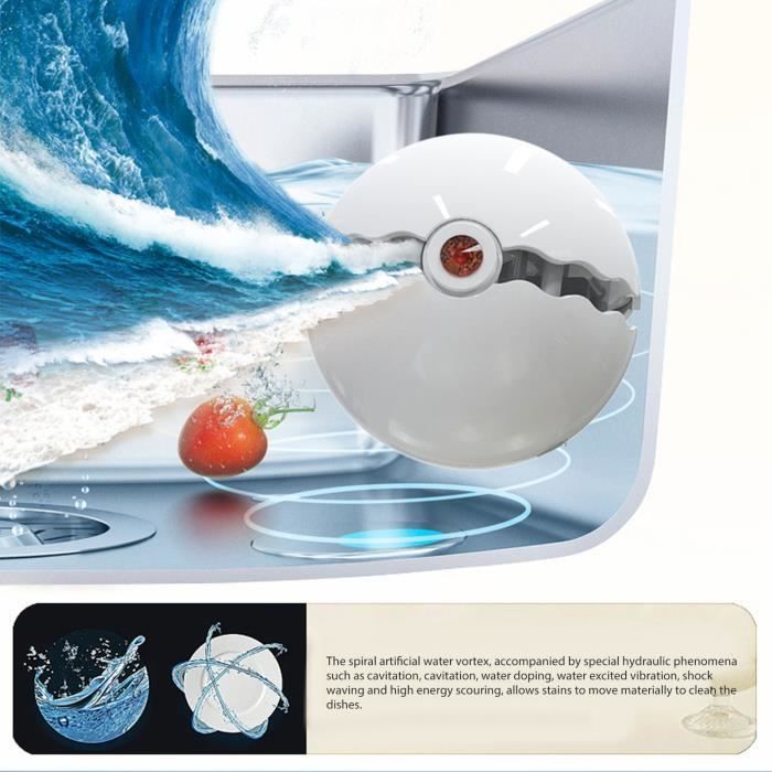 Mini Lave-Vaisselle USB Portable à Ultrasons - Nettoyage Fruits, Légumes Et Vaisselle En Rose/Gris
