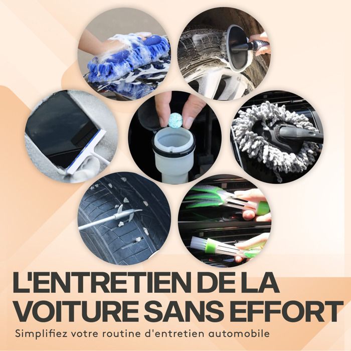 Produit Voiture Made In France Kit De Nettoyage Intérieur Auto Protech MC - 5 Produits Pour Plastiques, Tissus Et Vitres
