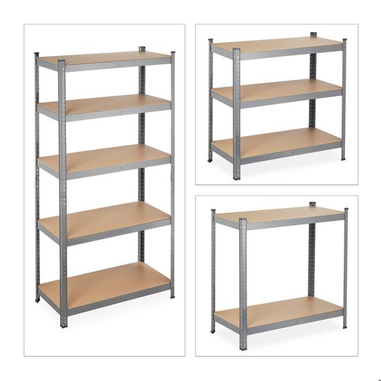 Relaxdays Étagère à charge lourde, 5 niveaux, HLP 180x100x30 cm, supporte jusqu'à 1250 kg, cave Relaxdays Étagère à charge lourde, 5 niveaux, HLP 180x100x30 cm, supporte jusqu'à 1250 kg, cave