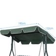 Giantex Toit de Rechange pour Balancelle 190x132CM,Toit de Balançoire Toile Imperméable en Polyester,Vert-0