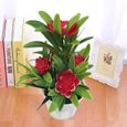 Décoration florale,Bonsaï plantes de bureau en pot fleurs artificielles décors décoration de maison ornement Table de - Type Red-0