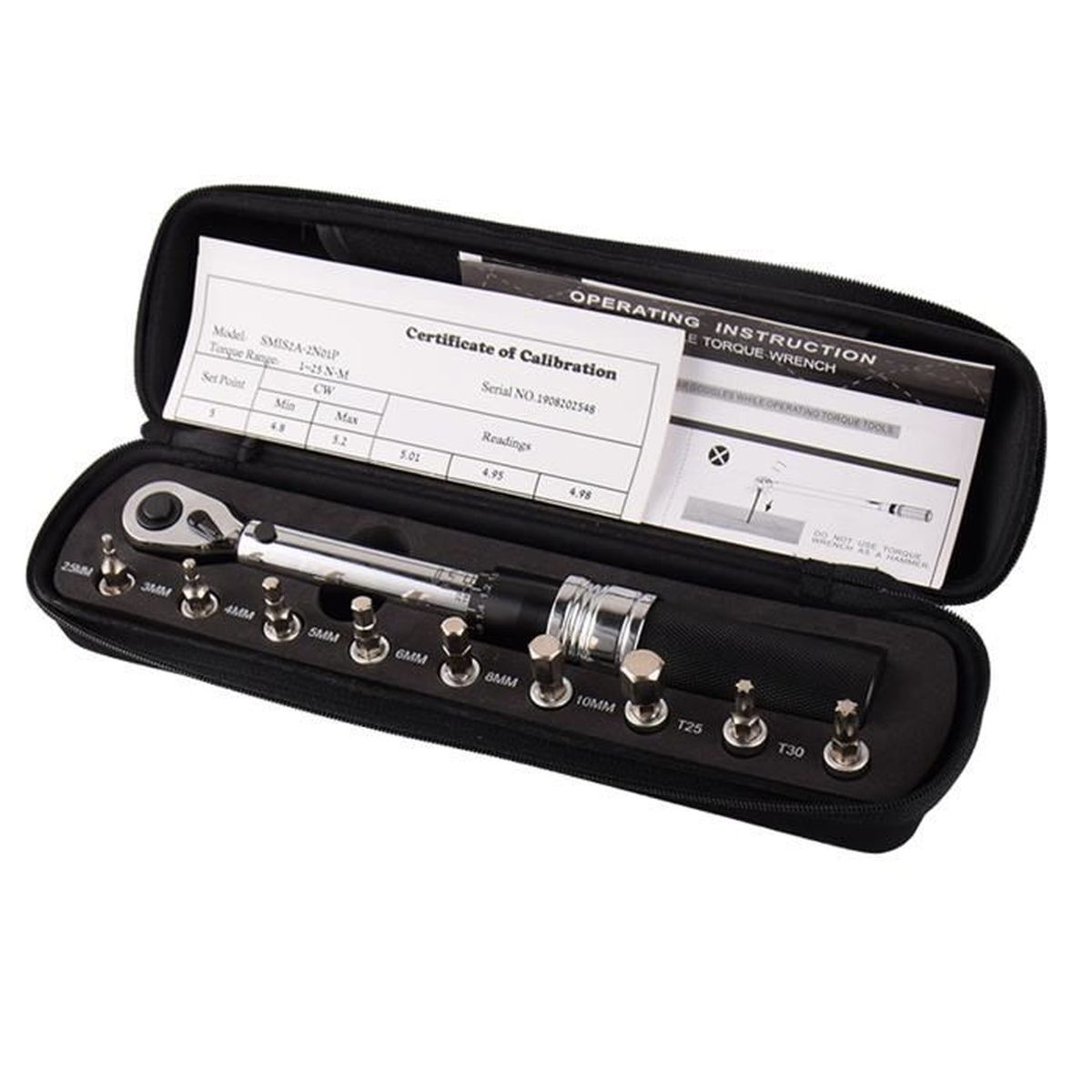 Clé dynamométrique 12,5 mm (1/2') – Couple 28-210 Nm – Cliquet réversible pour contrôle précis – Outil professionnel