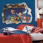 GETEK autocollant mural patte patrouille chien 3d sticker mural enfants salle décalcomanies murales de dessin animé décoration