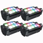 JAJALUYA 4PCS 60W Lyre LED Disco Lumière d'araignée DMX RGBW 4 en 1 Éclairage de Scène Contrôle Vocal Jeux de Lumière DJ Fête Bar