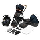 LIONELO Amber - Poussette bébé 3en1 - Jusqu'à 22Kg - Inclu nacelle, cosy, siège auto, sac et accessoires - iSize - Bleu