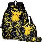 XIAOHUOLONG Sac à dos pokémon pikachu 3 pièces élèves mode Unisexe Sac-02