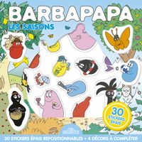Barbapapa - Pochette de stickers épais repositionnables - Les saisons - Pochette de 30 autocollants Repositionnables - Dès 3 ans