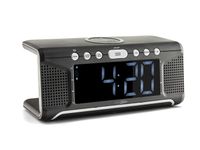 Radio-réveil Caliber HCG008Q - Double alarme numérique avec chargeur sans fil et radio FM - Noir