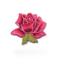 1Pcs Broderie Patch Thermocollant en Forme de Rose Fleur Ecusson à Coudre pour Vêtement T-Shirt Jeans Sac
