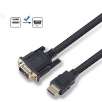 Câble HDMI vers VGA, Zamus 1,8 M Convertisseur HDMI VGA (mâle à mâle) Unidirectionnel Adaptateur Écran PC Noir