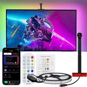 Ruban LED Gaming Monitor 27 Pouces - Rétroéclairage RGBIC Sync Écran + Musique - Ambiance Lumineuse PC Dynamique 3 Bandes