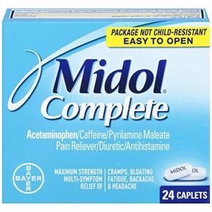 COUPE MENSTRUELLE midol complète, les symptômes de la période menstruelle relief y compris prémenstruel crampes, douleurs, maux de tête et
