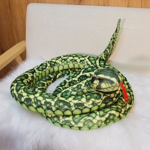 PELUCHE Vert - 110 cm - Jouet en peluche imitation Python serpent géant Boa Cobra, Oreiller en peluche Long pour enfa