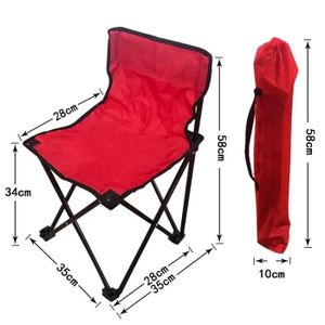 CHAISE DE CAMPING Taille 2 rouge - Chaise Pliante Portable Ultralégè