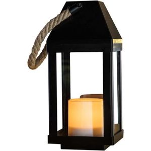 LAMPION Lanterne Décorative Solaire LED - Lumi Jardin - Chandely - Métal-Plastique - Noir