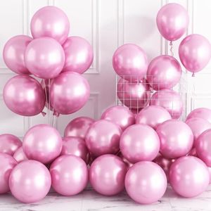 BALLON DÉCORATIF  Lot De 30 Ballons Métallisés, Rose, Violet, Chromé