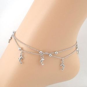 Jovono Multicouche Tortue Perl/é Cheville Argent Dauphin Cheville Bracelet Bracelets De Mode Plage Pied Bijoux pour Femmes