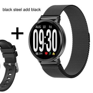 MONTRE CONNECTÉE Montre connectée,2019 Bluetooth montre intelligente hommes pression artérielle Smartwatch femmes montre - Type S8 Add black silical