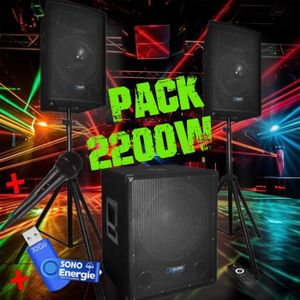 PACK SONO Pack sonorisation 2200W - Enceintes + Caisson + Pi