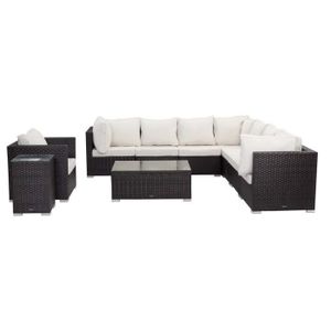 Salon De Jardin Resine Tressee Floride Buffalo Marron