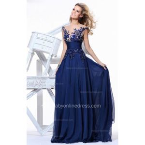 robe longue soiree bleu