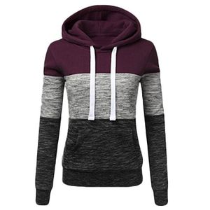 Sweat à Capuche Femme Mode Lâche - Hoodie Uni Chaud Automne Hiver Sport Chic