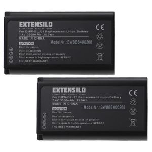 BATTERIE APPAREIL PHOTO EXTENSILO 2x Batteries compatible avec Panasonic L