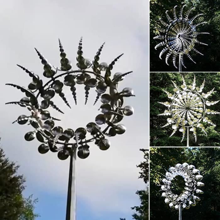 Weiqiao® Girouette Spirale en Bois Moulin à Vent Suspendu Arc en Ciel  Décoration de Fête pour Jardin Extérieur Intérieur 2 Pcs : : Jardin