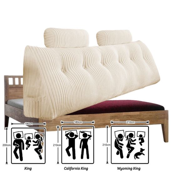 YWQJL Coussin Tete De Lit Cale Lit Double Oreiller De Soutien Lombaire Pour Lit Coussin De Soutien Lombaire Oreillers De Lecture Coussin De Tête De Lit Amovible Épaissi(07,NoHeadboard120cm
