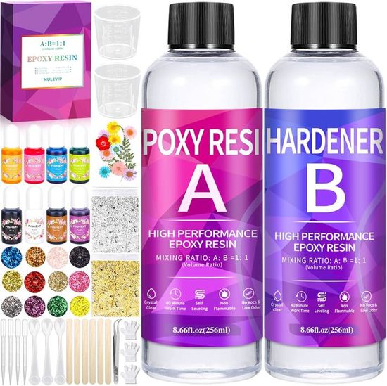 Moule Époxy Résine163pcs Kit Resine Epoxy Complet,Kit Bijoux Creation Adulte,Accessoires