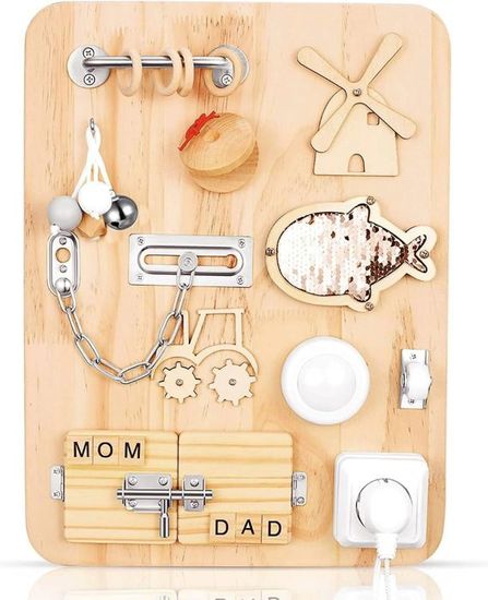 Busy Board Montessori En Feutre - Planche D'activités Sensorielle Pour Développer La Motricité Fine