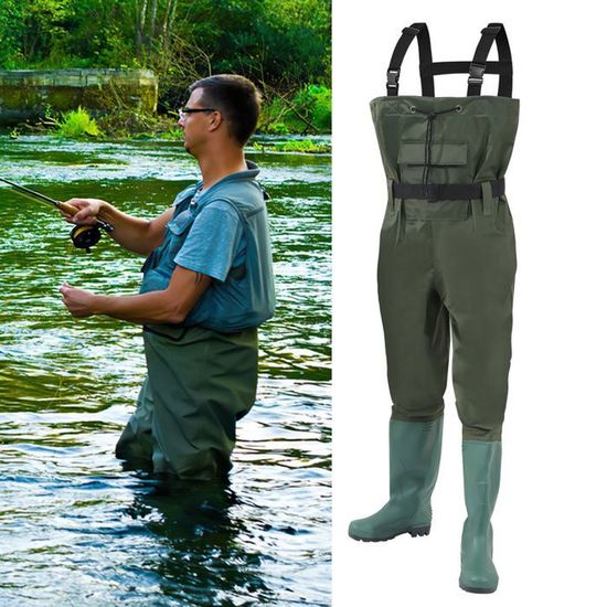 Croch Waders Imperméables Homme Femme – Bottes Caoutchouc Nylon PVC – Pêche Plein Air