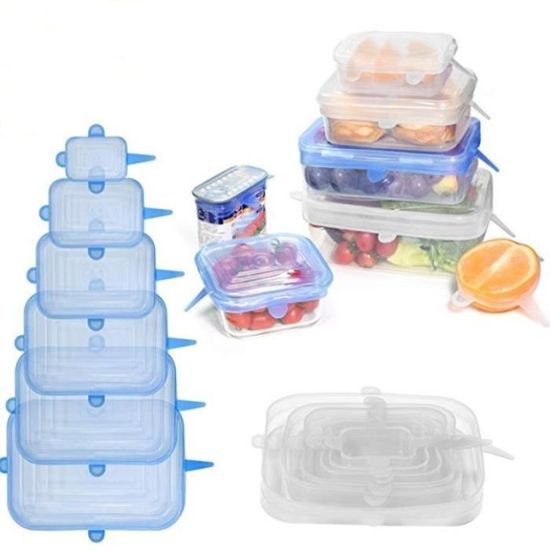 Couvercles En Silicone Extensibles – Lot De 24, 6 Tailles (ronds Et Rectangles), Réutilisables, Lavables - 5