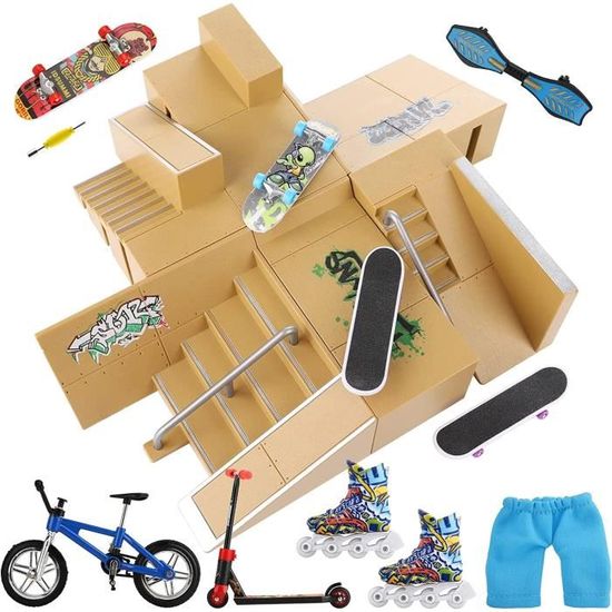 Finger Skate Avec Rampe - Jouet Enfant Dès 3 Ans, Métal Et Plastique, Figurine Réaliste, Cadeau Anniversaire