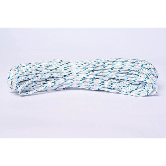 Antica Corderia Marra - Nautische vlecht, 10 mm, 50 m, Wit met blauwe