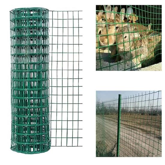 Grillage PVC Vert 10m X 40cm - Clôture Poulailler, Jardin Et Loisirs Créatifs