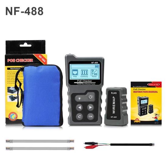 Testeur de câble LAN NF-308S RJ45, RJ11, BNC avec écran LCD - GIGA NET