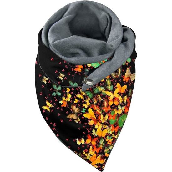 Écharpe Triangle Femme KUKICAT En Coton Imprimé Pissenlit - 155 Cm - Léger Et Doux - Quatre Saisons - 3
