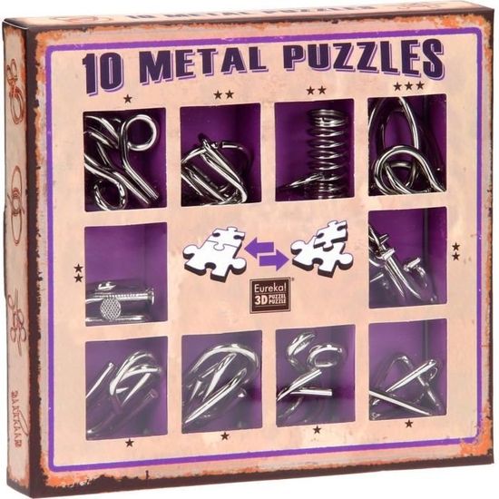 SET 10 METALL PUZZLES EUREKA - GRÜN SET - Logica Spiele