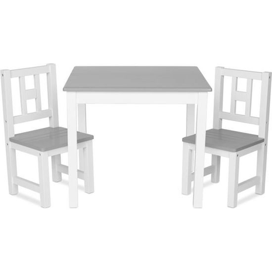 Ensemble table et chaises enfant en bois dur - IB STYLE - LUCA COLORS - Résistant à la salive et à la sueur